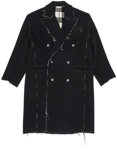 Balenciaga Raw Edge Coat In Black