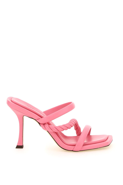 Jimmy Choo Diosa Leather Three Band Sandals In Pink