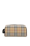 BURBERRY VINTAGE CHECK COATED CANVAS WASH BAG