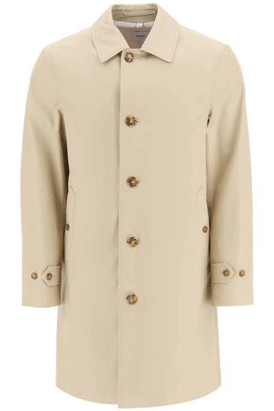 Burberry Cotto Gabardine Trench Coat With Printed Silk Lining In Brown