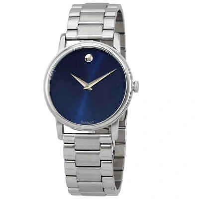 Pre-owned Movado Classic Museum Quartz Navy Dial Men's Watch 2100015