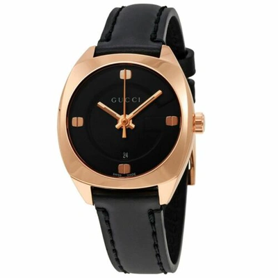 Pre-owned Gucci Ya142509 Women's Gg2570 Black Quartz Watch