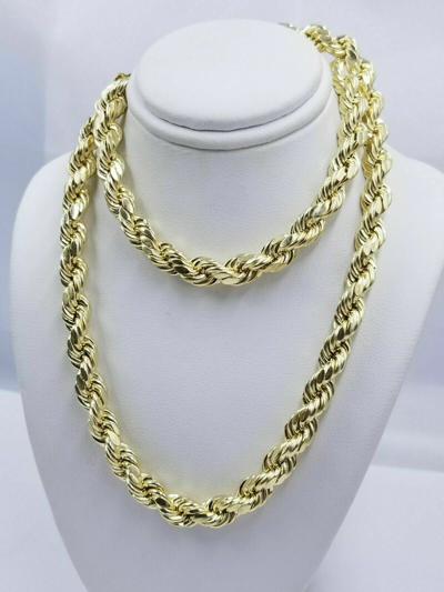 Pre-owned My Elite Jeweler 10k Gold Rope Chain Necklace 20 Inch 8mm Yellow Gold Lobster Lock , Real Gold