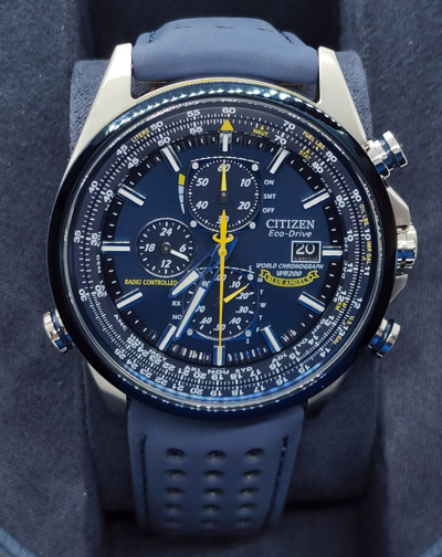 Pre-owned Citizen Blue Angels A-t At8020-03l Eco-drive Radio Controlled Men's Watch