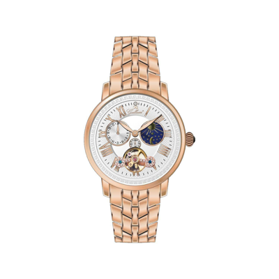 Pre-owned Gallucci Unisex Fashion Automatic Wrist Watch With A Czech Stone Bridge In Rose Gold