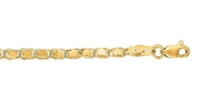 Pre-owned R C I 14kt Yellow Gold Mirror Heart Link Chain Necklace 16" 3mm 6.6 Grams In No Stone