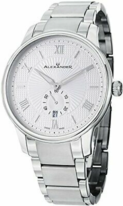 Pre-owned Alexander Men A102b-01 Statesman Regalia Analog Stainless Steel Swiss Watch In Silver