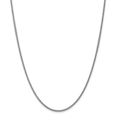 Pre-owned Superdealsforeverything Real 14kt White Gold 2mm Semi-solid 3-wire Wheat Chain; 18 Inch; Lobster Clasp