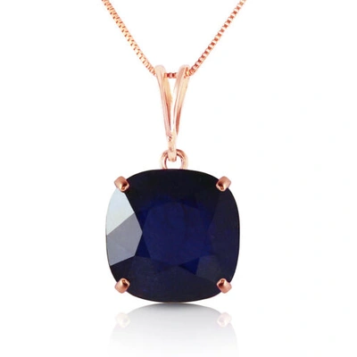 Pre-owned Galaxy Gold Products 4.83 Ct 14k Solid Rose Gold Necklace Cusion Shape Sapphire