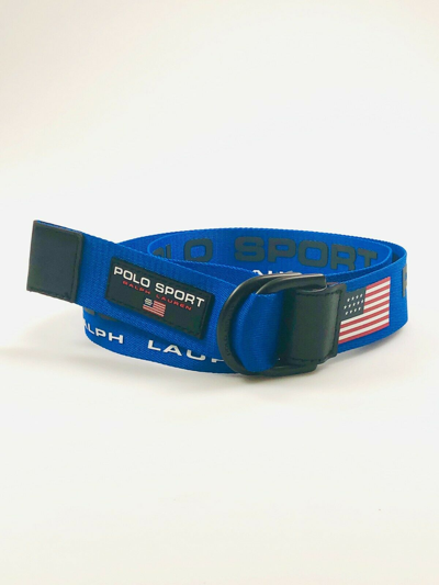 Pre-owned Polo Ralph Lauren Xl  Polo Sport Royal Blue D-ring Belt
