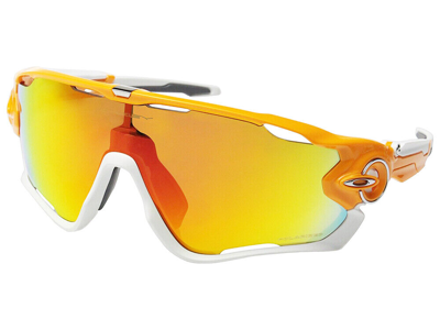 Pre-owned Oakley Jawbreaker Polarized Sunglasses Oo9290-09 Atomic Orange/fire Iridium