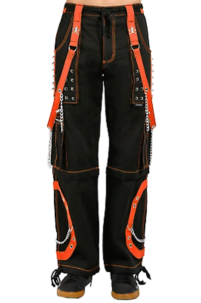 Pre-owned Tripp Nyc Step Chain Pants [black/orange] - Goth, Mall Goth, Street Goth