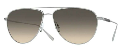 Pre-owned Oliver Peoples 0ov 1301s Disoriano 503632 Silver/shale Gradient Sunglasses