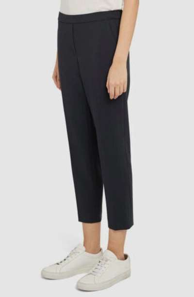 Pre-owned Theory $295  Women's Black Stretch Crepe Pull-on Cropped Trouser Pants Size 00