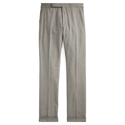 Pre-owned Ralph Lauren Purple Label $695  Mens Gregory Grey Wool Dress Flannel Trouser In Gray