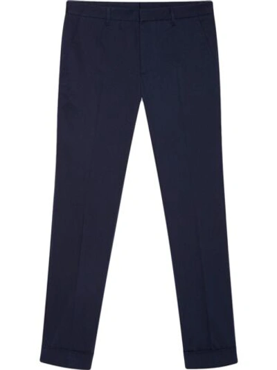 Pre-owned Gucci Bee Web Stretch Gabardine Navy Blue Trouser Pants 46eu/30us $680.00