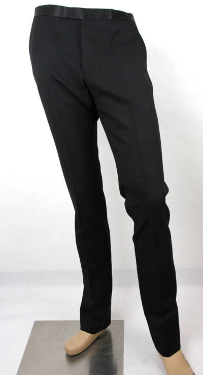Pre-owned Gucci $945  Men's Black Stretch Skinny 60s Evening Dress Pant 318144 Z4714 1000