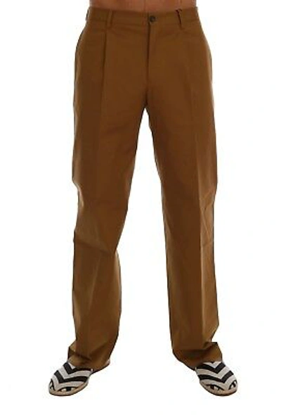 Pre-owned Dolce & Gabbana Pants Brown Stretch Cotton Trousers Formal It48 / W34 Rrp $560