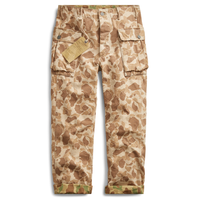 Pre-owned Ralph Lauren Rrl Women's  Military Camo Cargo Pants $290 In Brown