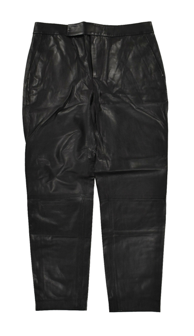 Pre-owned Polo Ralph Lauren Black Leather Dress Pants Slacks $998