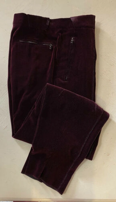 Pre-owned Giorgio Armani $1595  Mens Dress Pants Burgundy 32 Us ( 48 Eu ) Italy In Red