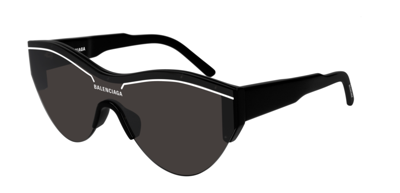 Pre-owned Balenciaga Bb 0004s 001 Black/gray Cat Eye Unisex Sunglasses