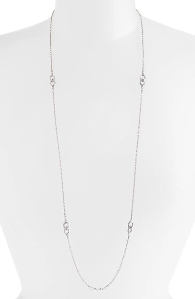 Lagos Sterling Silver Signature Caviar Fluted Station Necklace, 32
