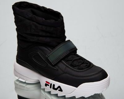 Pre-owned Fila Disruptor Neve Mid Womens Black Casual Lifestyle Shoes ...