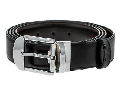Pre-owned Montblanc 101909 Casual Line Men's Leather Reversible Belt - In Box In Black And Brown