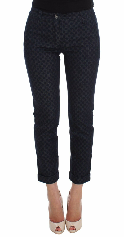 Pre-owned Dolce & Gabbana Pants Jeans Polka Dotted Slim Capris It36 / Us2 / Xs Rrp $600 In Blue