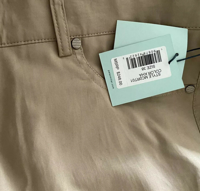 Pre-owned Peter Millar Perfect Poplin 5 Pocket Pants Cotton Silk Elastane 38 X 34 Mc0rt01 In Beige