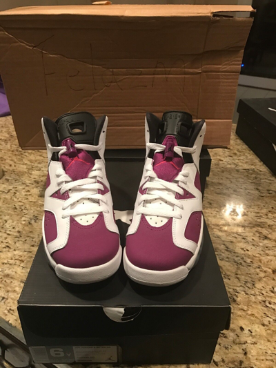 Pre-owned Nike Kids'  Air Jordan Vi 6 Retro Bright Grape Purple Carmine Red 543390-127 Youth Sz6y