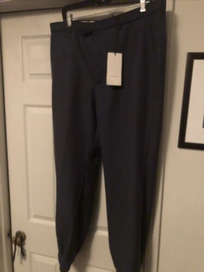 Pre-owned Gucci Men's Pants Military Drill Blue Midnight Blue 593539 Z408m 4050 Sz 42/43