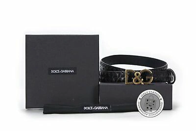 Pre-owned Dolce & Gabbana Bc3809 A1186 Varie Calfskin Black / 80999 Calfskin 90 Belts