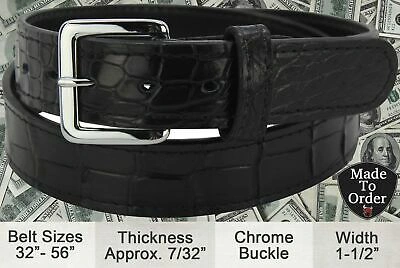 Pre-owned Bullhidebelts Black American Alligator Money Belt With 25" Zipper Quality Usa Handcrafted In Color In Title