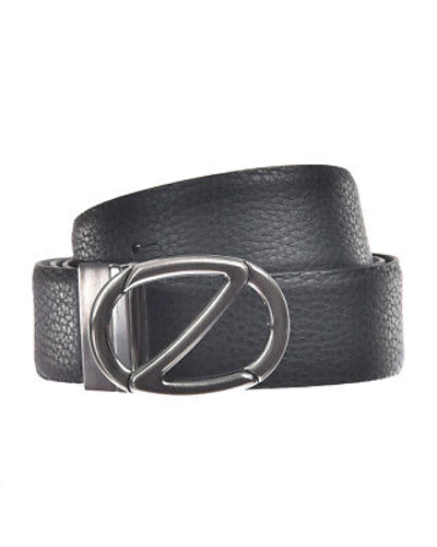 Pre-owned Zegna Belt Double Face Leather Italy Man Black Bkibm2994g Nvt Sz.115 Make Offer