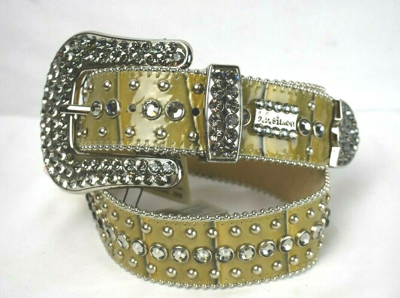 Pre-owned B.b.simon B.b. Simon Horse Shoe With Swarovski Crystals Belt Size M