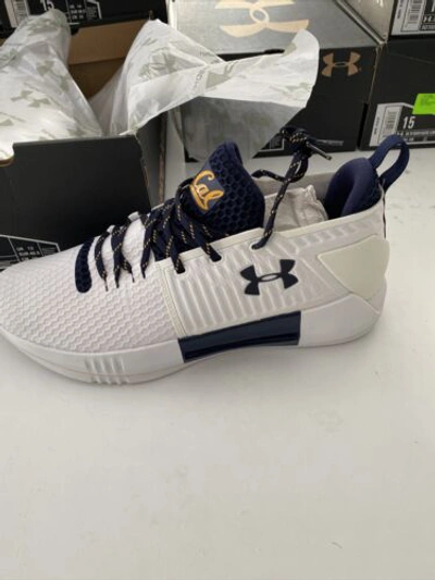 Pre-owned Under Armour Team Issue  Cal Golden Bears Ua Drive 4 Low Tb 3020414-102 Size 14 In White