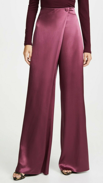 Pre-owned Cushnie Women's High-waisted Wide Leg Pants, Rose Mauve Sz 2 4 6 8 Rv$990