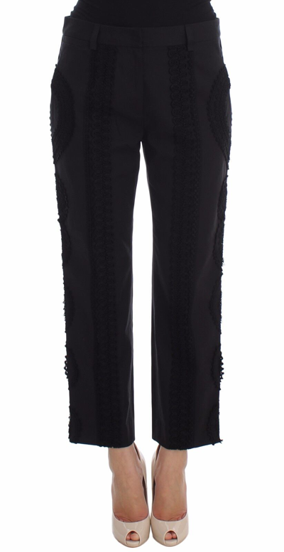 Pre-owned Dolce & Gabbana Pants Black Cotton Stretch Torero Capris It36 /us2 /xs Rrp $1300