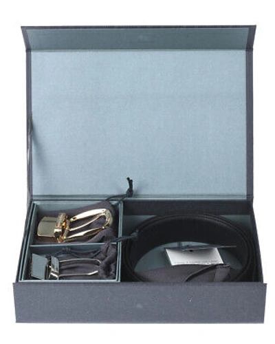 Pre-owned Zegna Belt Double Face Leather Italy Man Black Bbox 22 Vit Tdn Sz 110 Make Offer