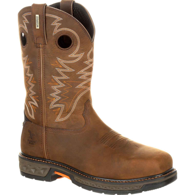 Pre-owned Georgia Boot Men's Carbo-tec Alloy Toe Waterproof Pull-on Boot Gb00224 In Brown