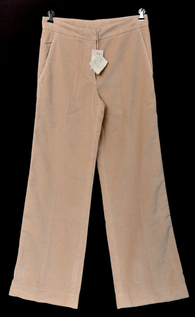 Pre-owned Brunello Cucinelli Beige Soft Cotton Loose Fit Flare Dress Pants 6 (eu 42)