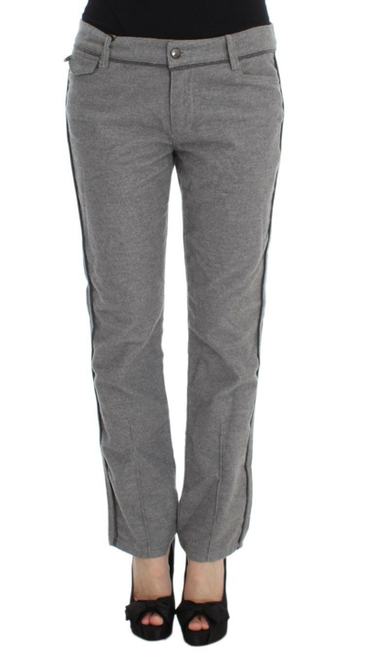Pre-owned Ermanno Scervino Pants Gray Cotton Straight Fit Casual S. It44/us10/l Rrp $520