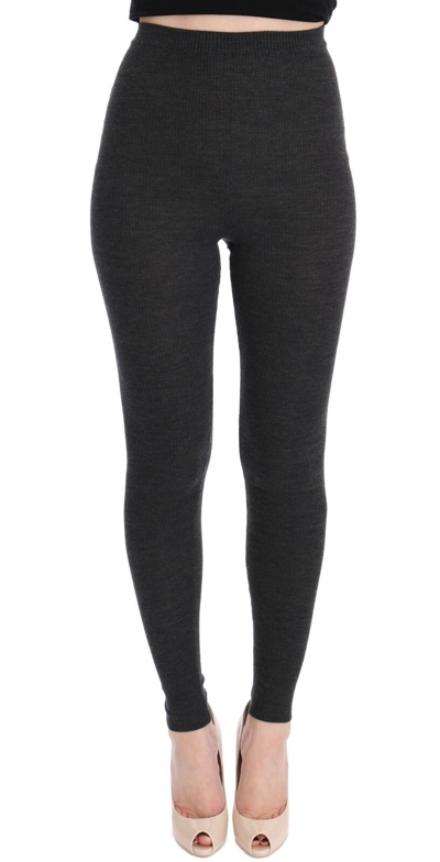 Pre-owned Dolce & Gabbana Pants Tights Gray Wool Stretch Waist S. It40 / Us6 /s Rrp $520