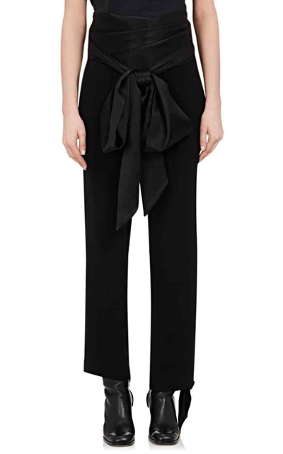 Pre-owned Jw Anderson J.w.anderson Crepe Sash-tie Trousers, Wmn's Sz 8uk, Msrp $1215, Made In Belgium In Black