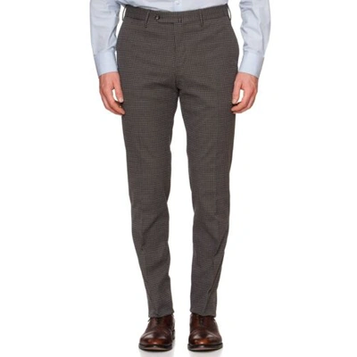Pre-owned Pt01 Pantaloni Torino "jacques" Gray Plaid Cotton Flat Front Pants
