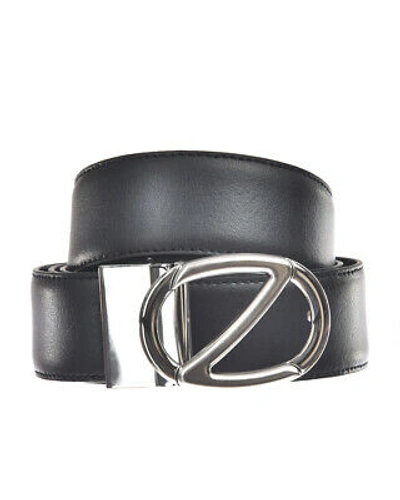 Pre-owned Zegna Belt Double Face Leather Italy Man Black Zpj45f408b Nvn Sz.105 Make Offer