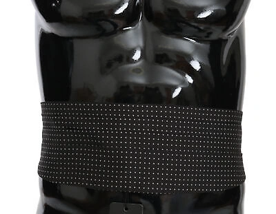Pre-owned Dolce & Gabbana Cummerbund Black Dotted Waist Belt Silk S. It50 / L Rrp $550