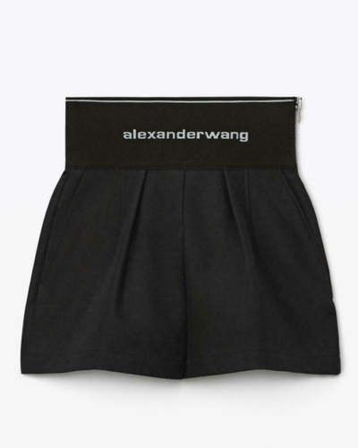 Pre-owned Alexander Wang Alexanderwang Women's Safari Short In Cotton Tailoring Black Color Sz 4 Dm